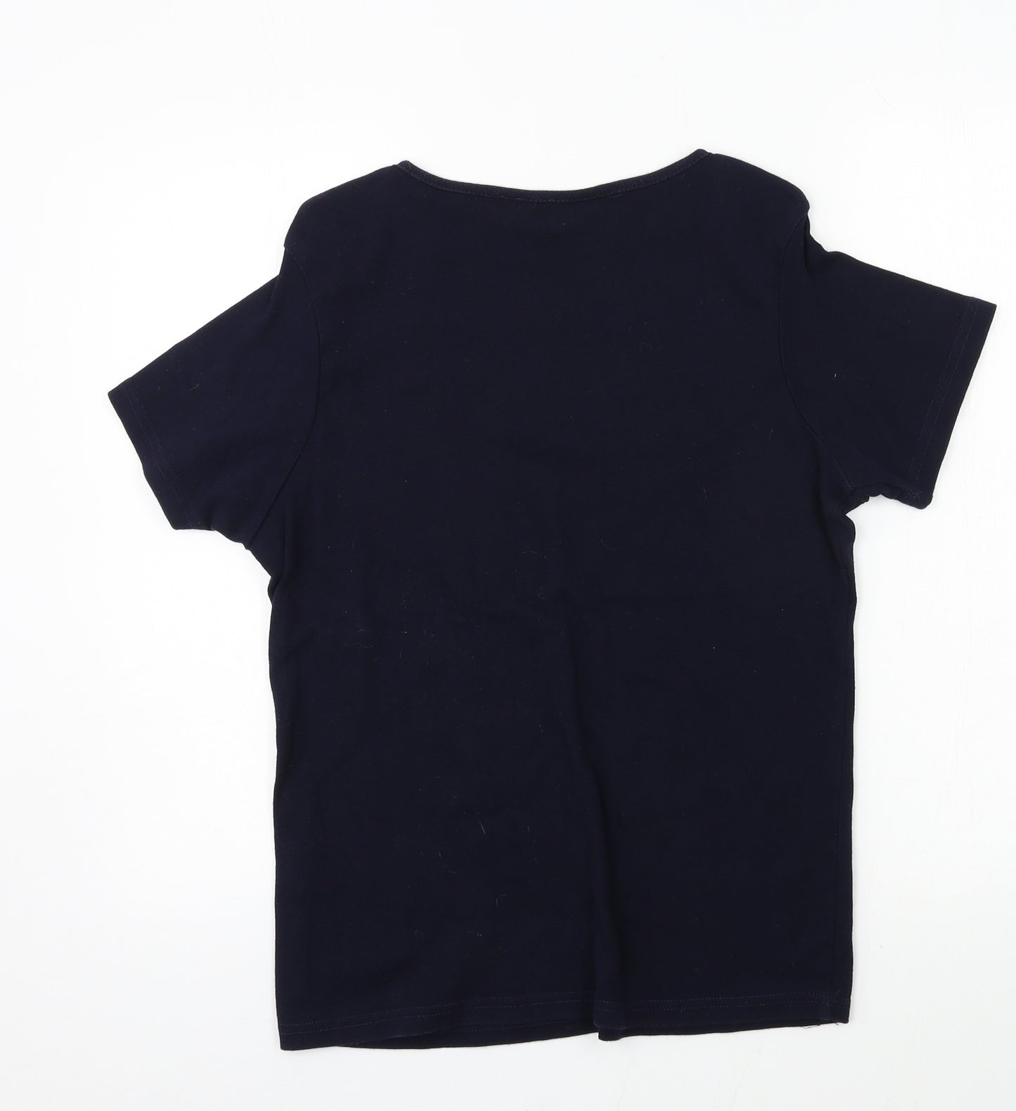 EWM Womens Blue  Jersey Basic T-Shirt Size 14