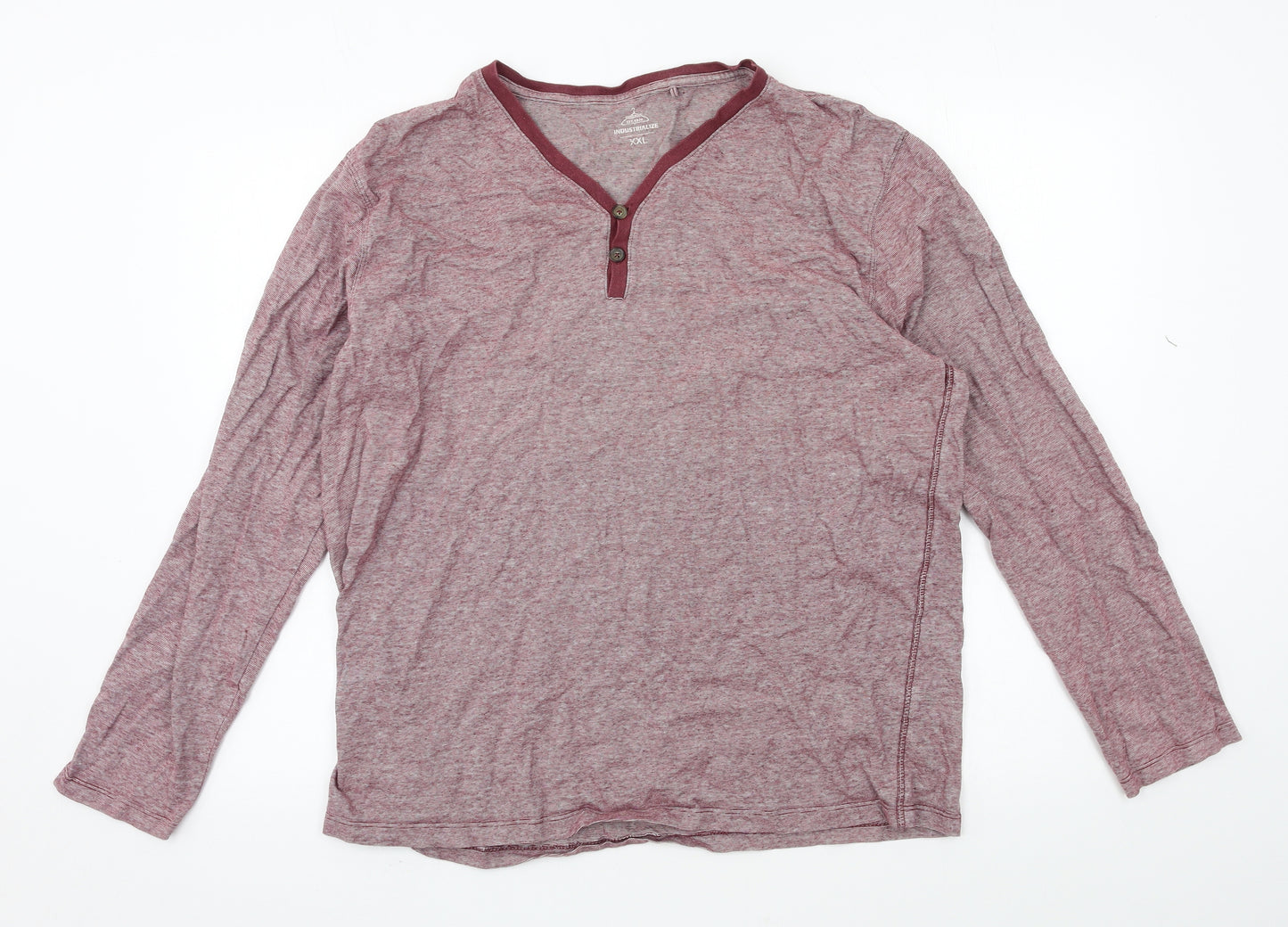 Industrialize Womens Red Striped Jersey Basic T-Shirt Size 2XL