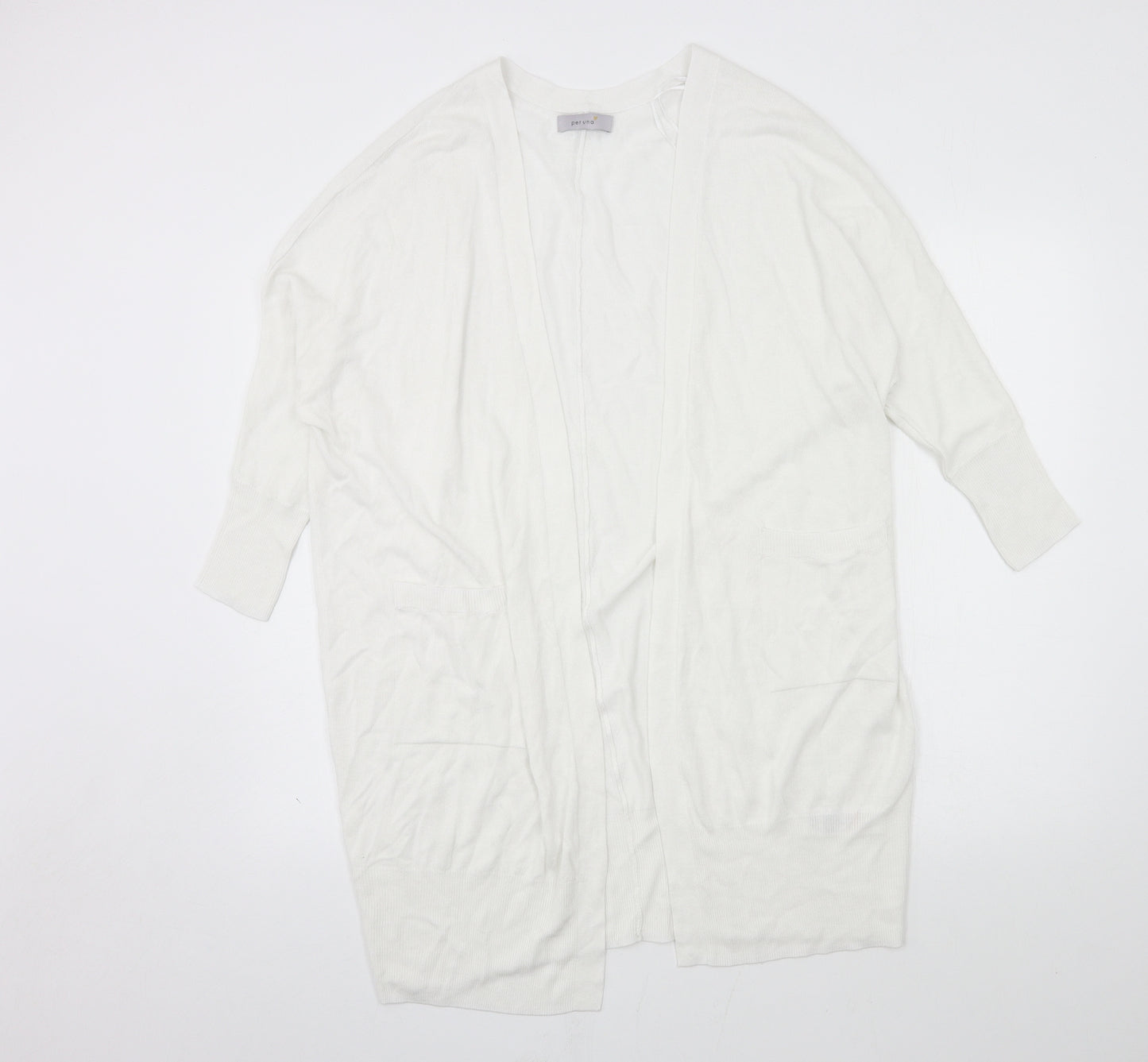 Marks and Spencer Womens White  Knit Cardigan Jumper Size M