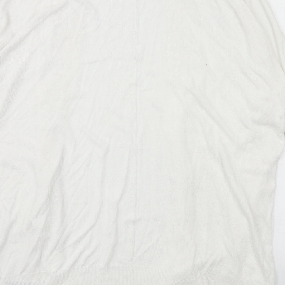 Marks and Spencer Womens White  Knit Cardigan Jumper Size M