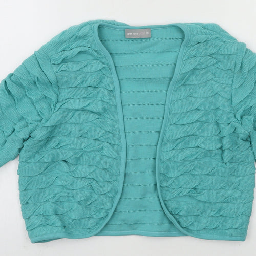 Per Una Womens Blue  Knit Cardigan Jumper Size 10