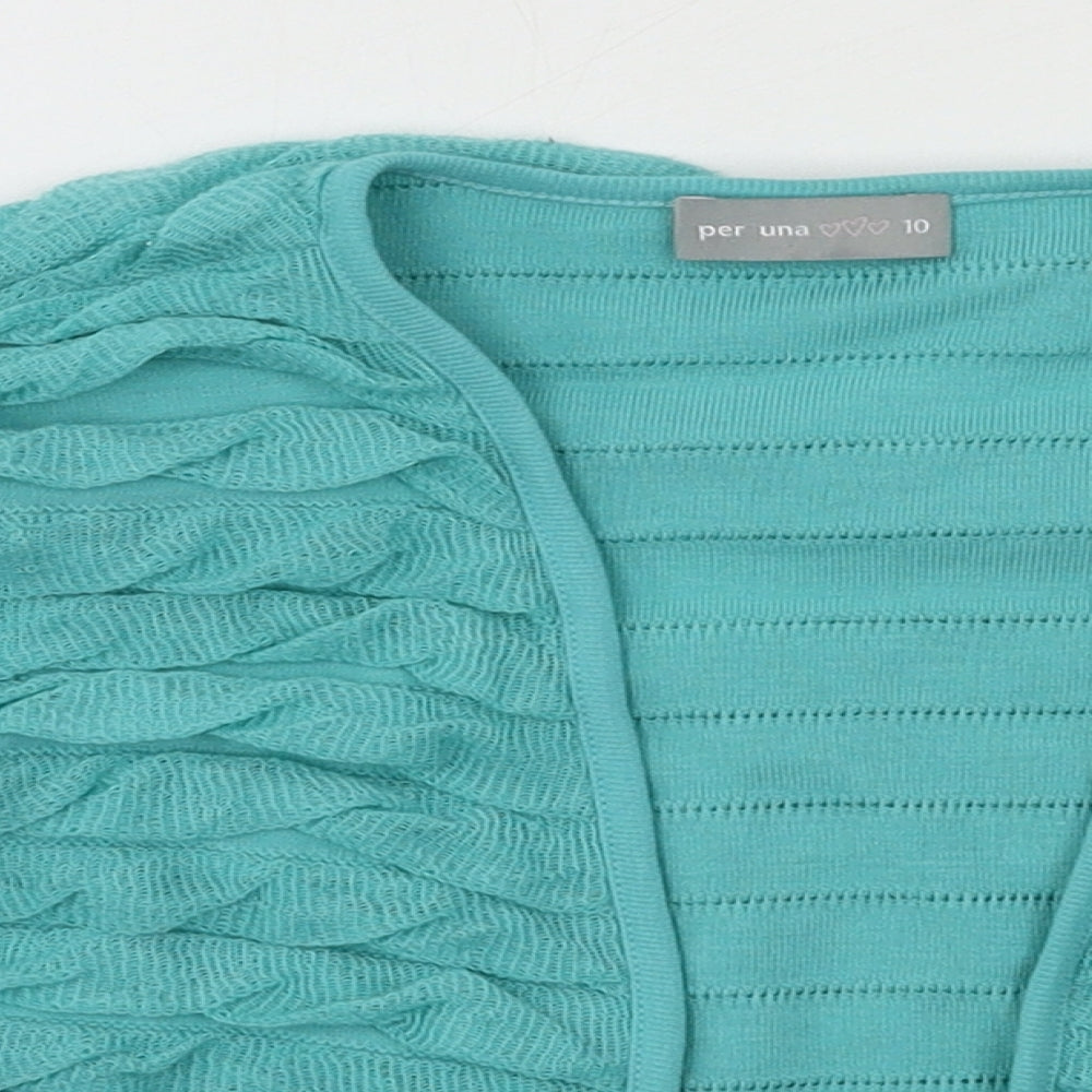 Per Una Womens Blue  Knit Cardigan Jumper Size 10