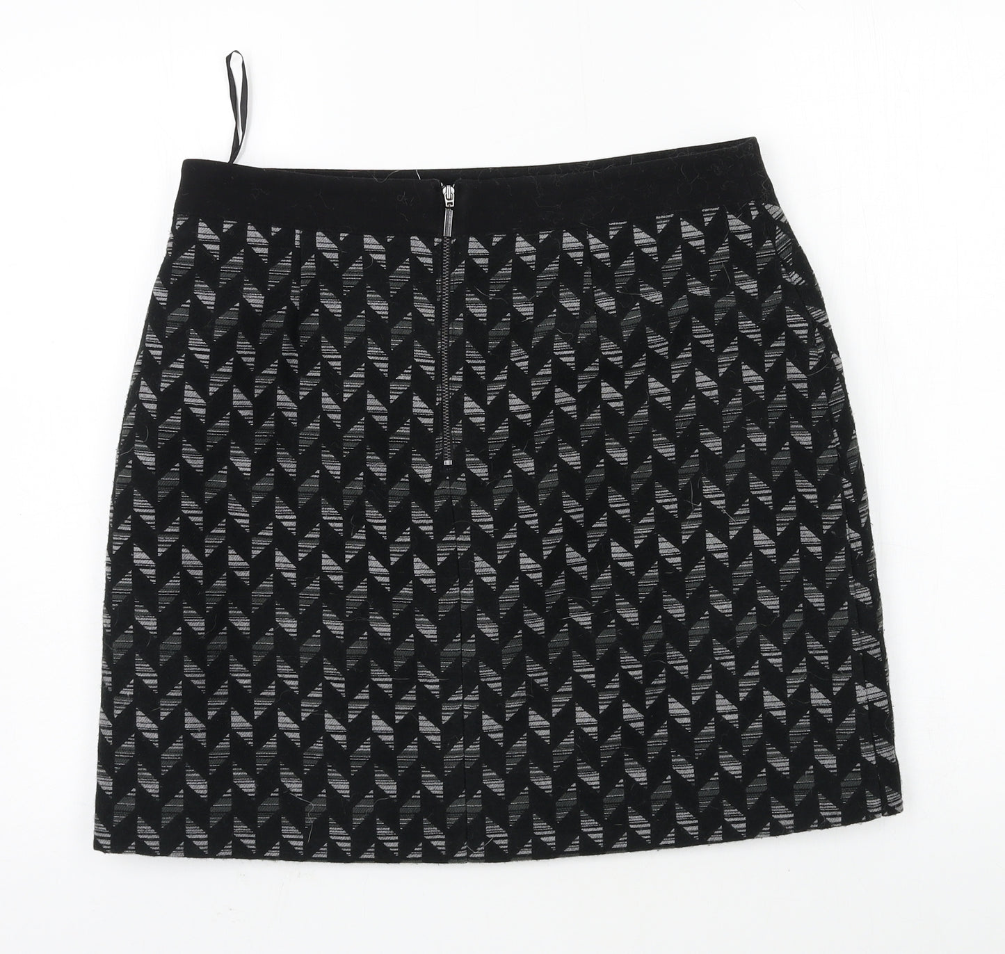 Principles Womens Black Geometric  A-Line Skirt Size 14