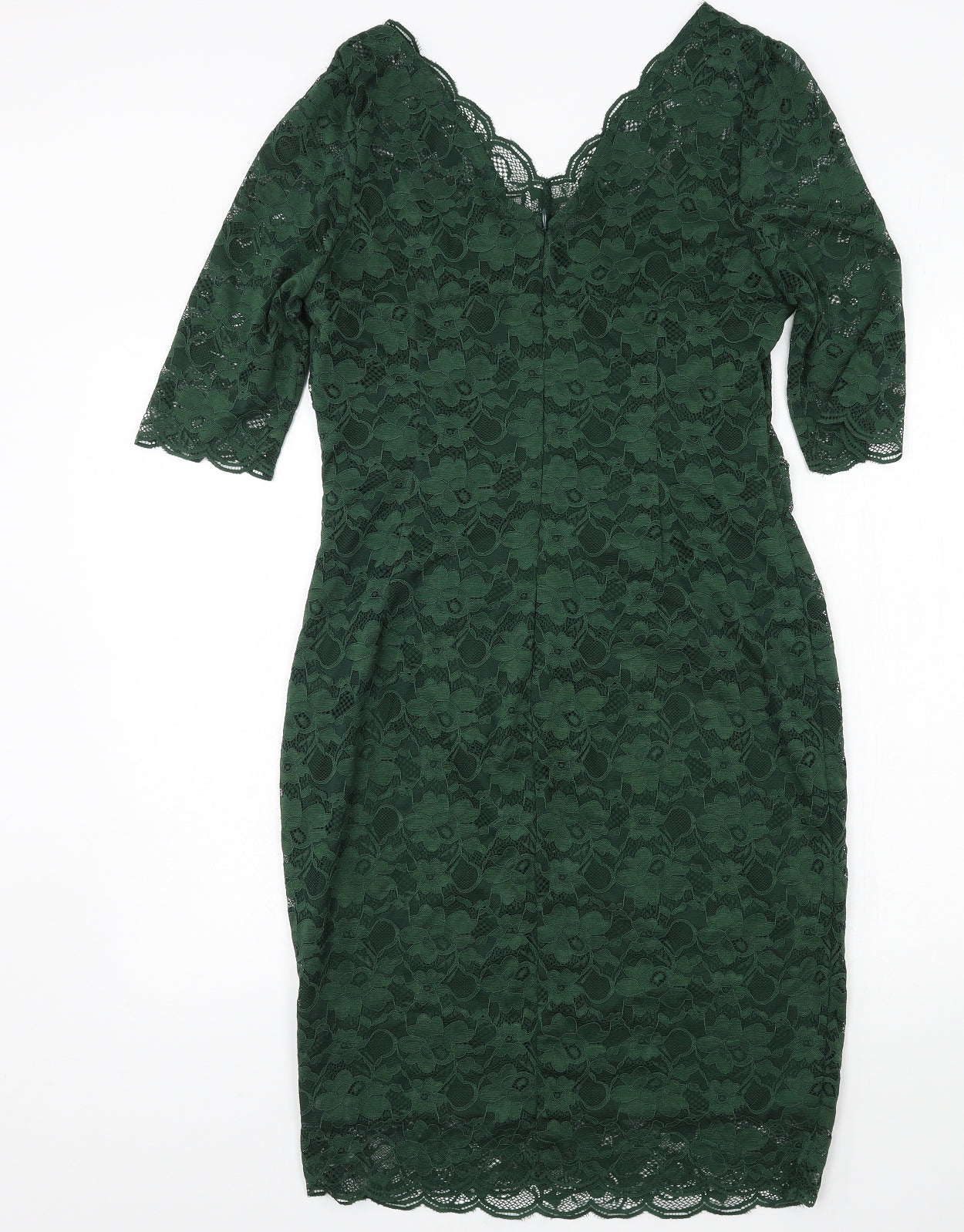 Jolie Moi Womens Green  Lace Bodycon  Size 16