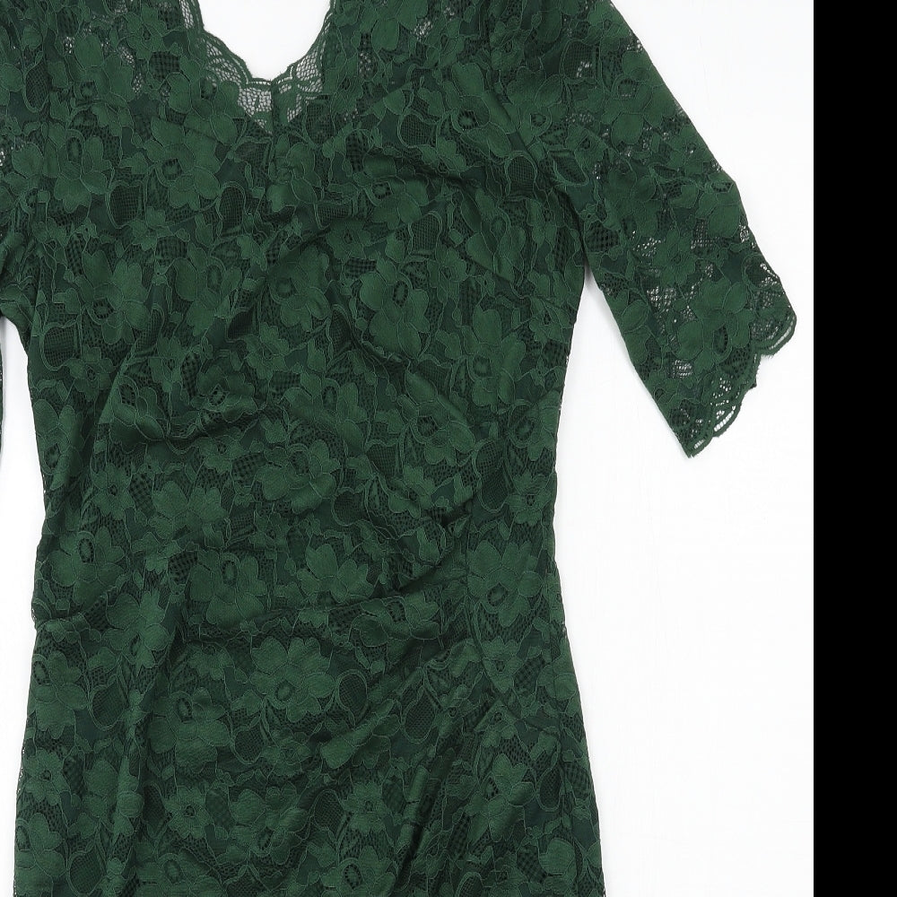 Jolie Moi Womens Green  Lace Bodycon  Size 16