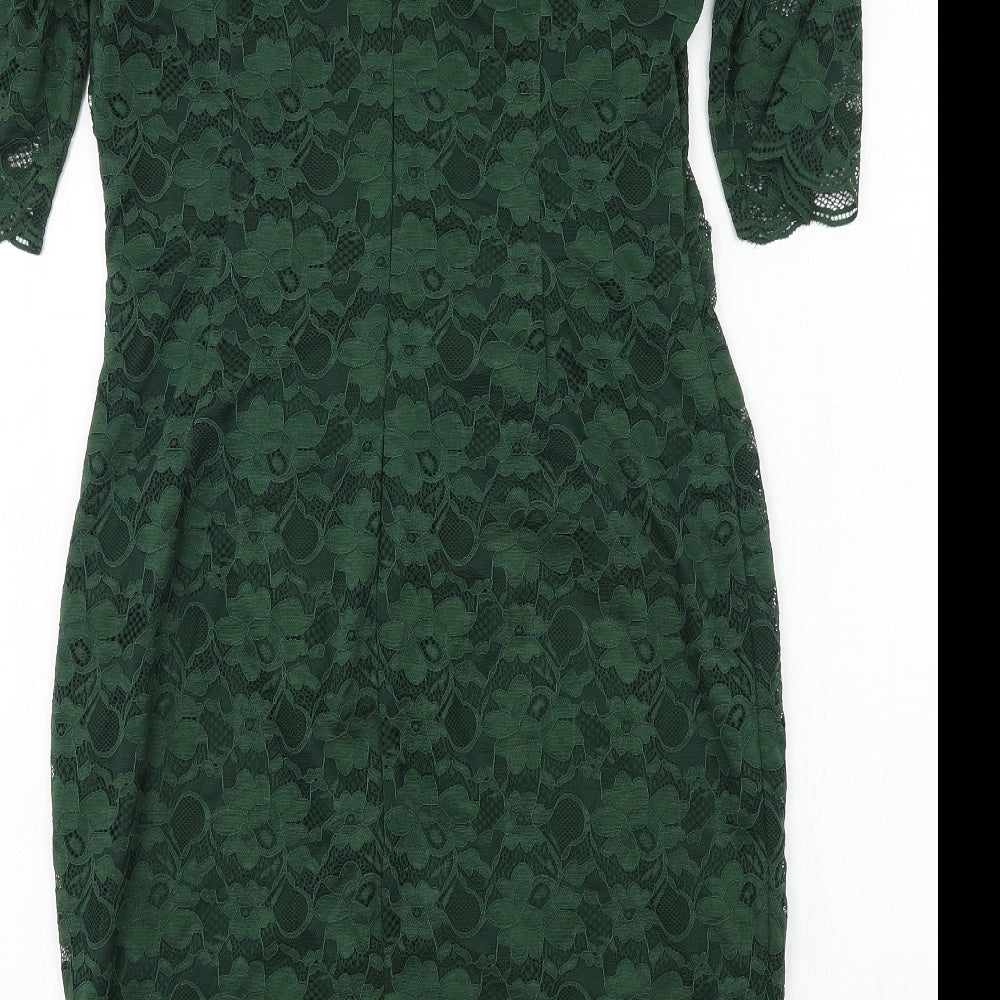 Jolie Moi Womens Green  Lace Bodycon  Size 16