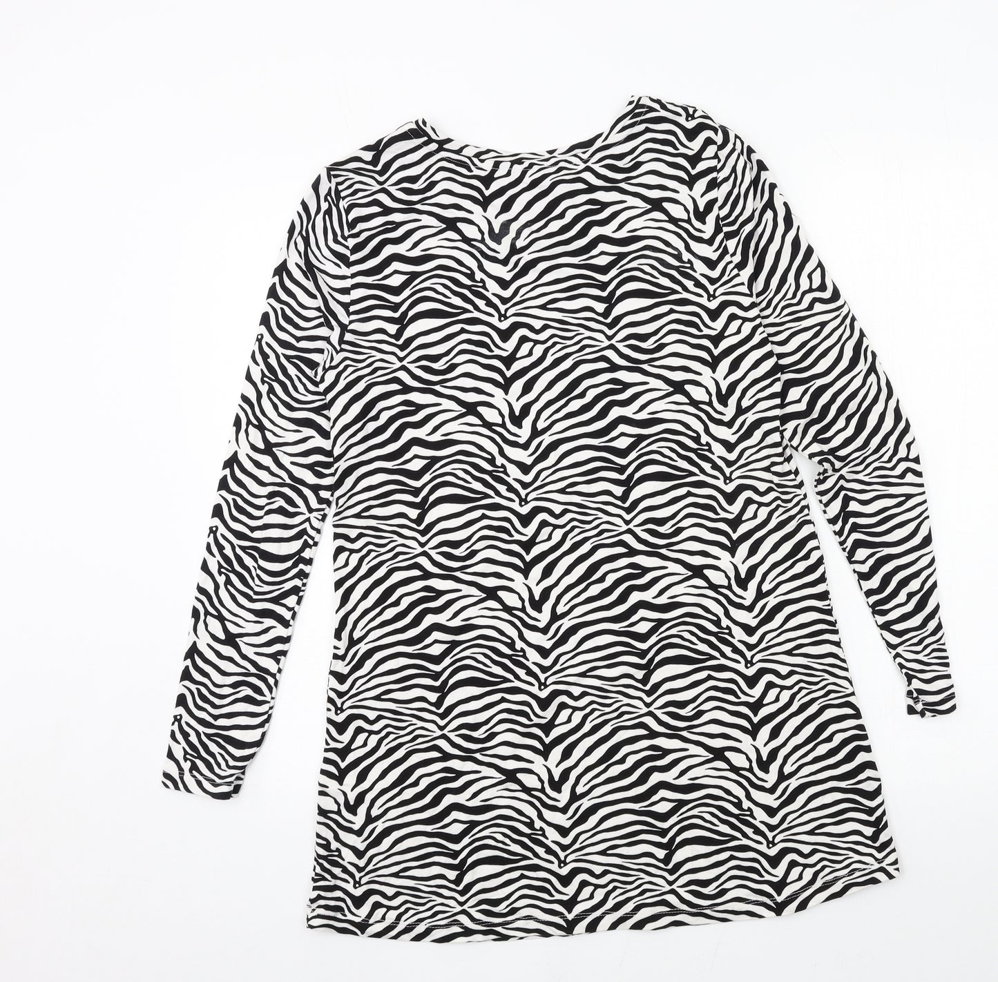 Peacocks Womens White Animal Print Jersey Basic T-Shirt Size 10