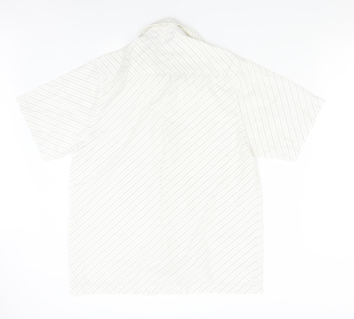 Cutting Edge Womens Ivory Striped  Basic Button-Up Size M