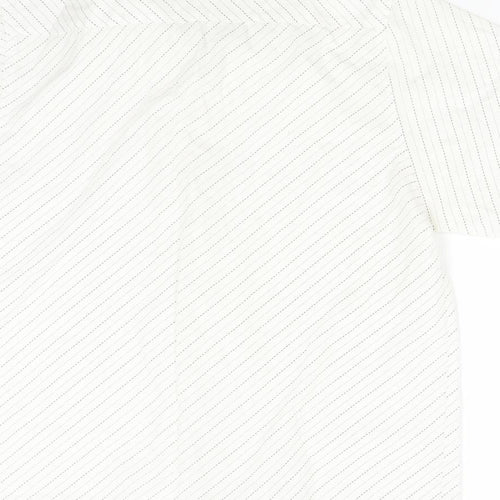 Cutting Edge Womens Ivory Striped  Basic Button-Up Size M