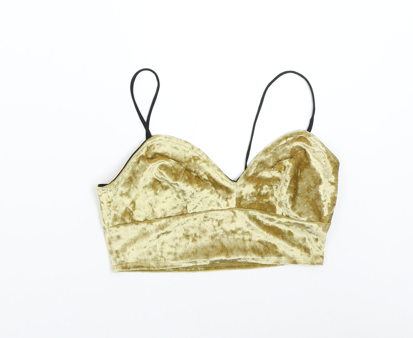 Primark Womens Gold  Velvet Cropped Tank Size 8