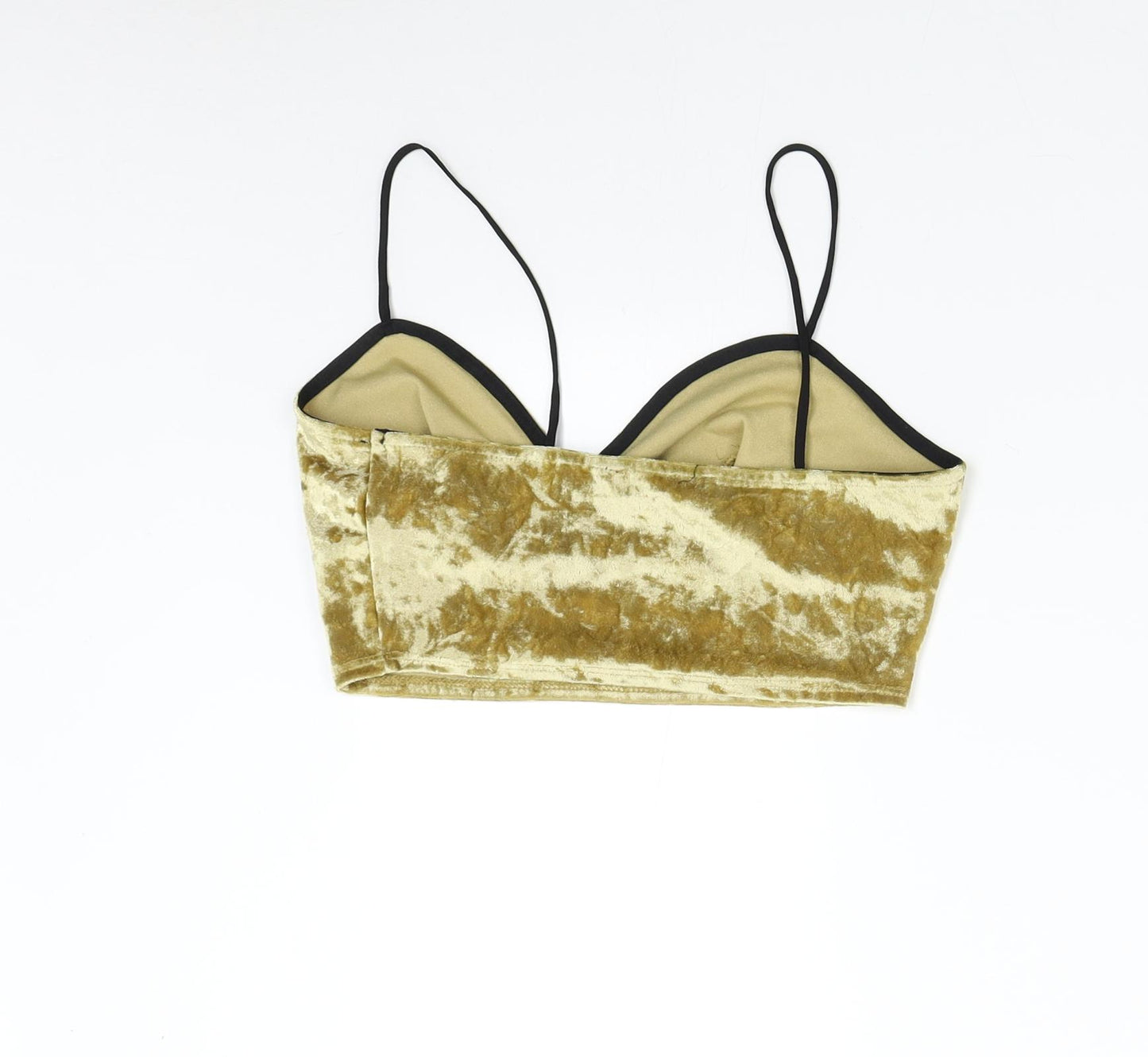 Primark Womens Gold  Velvet Cropped Tank Size 8