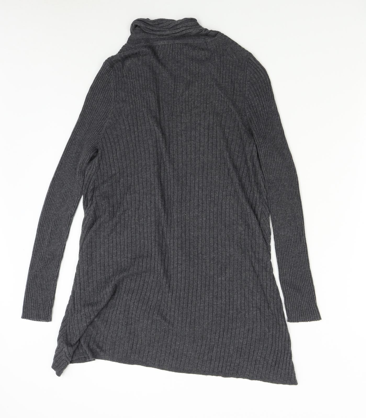 M&S Womens Grey  Knit Cardigan Jumper Size 14