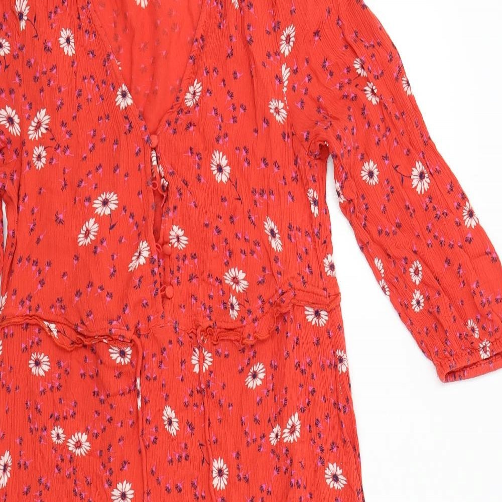 Principles Womens Red Floral  Shirt Dress  Size 10