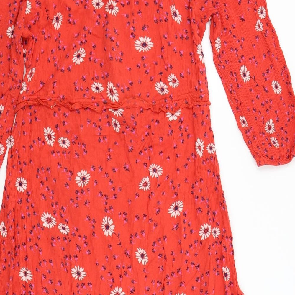 Principles Womens Red Floral  Shirt Dress  Size 10