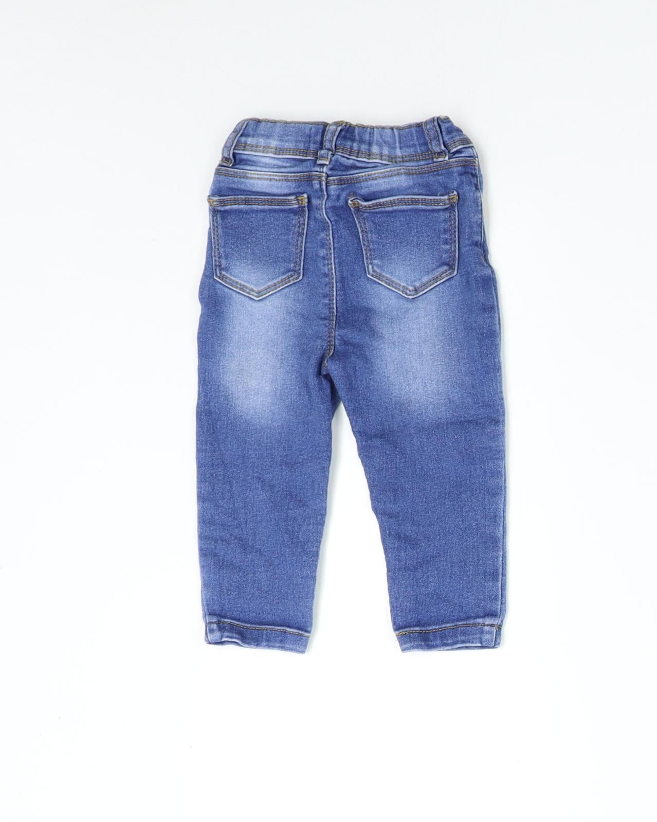 Primark Baby Blue  Denim Track Pants Jeans Size 9-12 Months