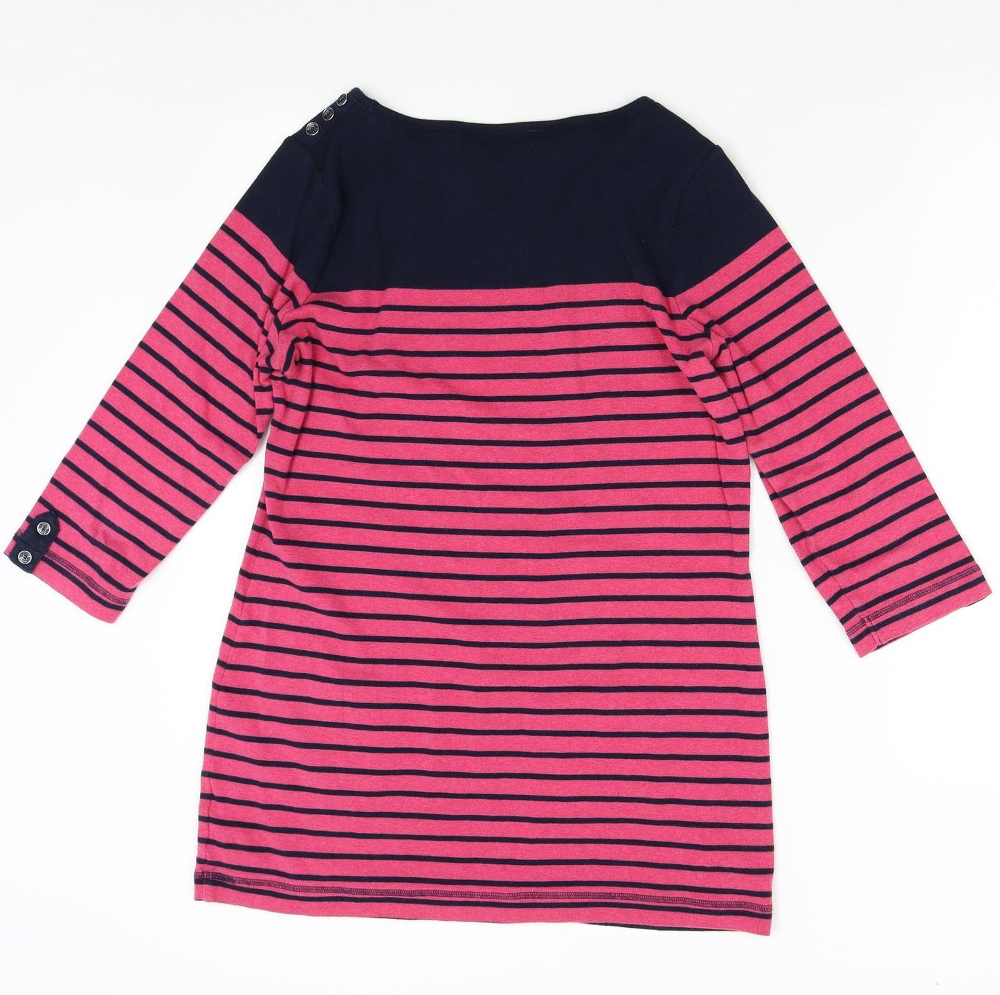 Maine Womens Pink Striped  Tunic T-Shirt Size 14