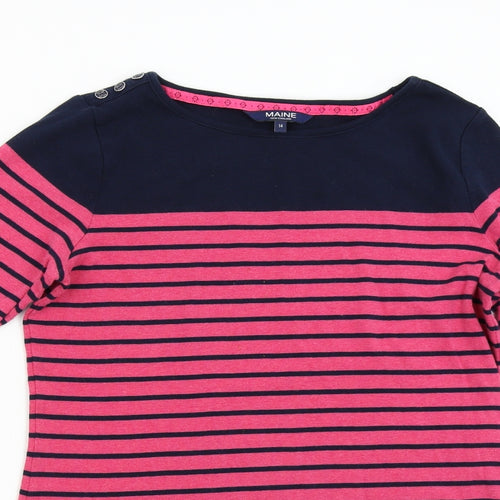 Maine Womens Pink Striped  Tunic T-Shirt Size 14