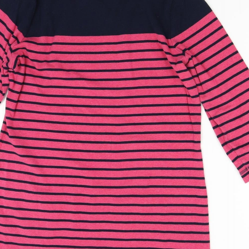 Maine Womens Pink Striped  Tunic T-Shirt Size 14