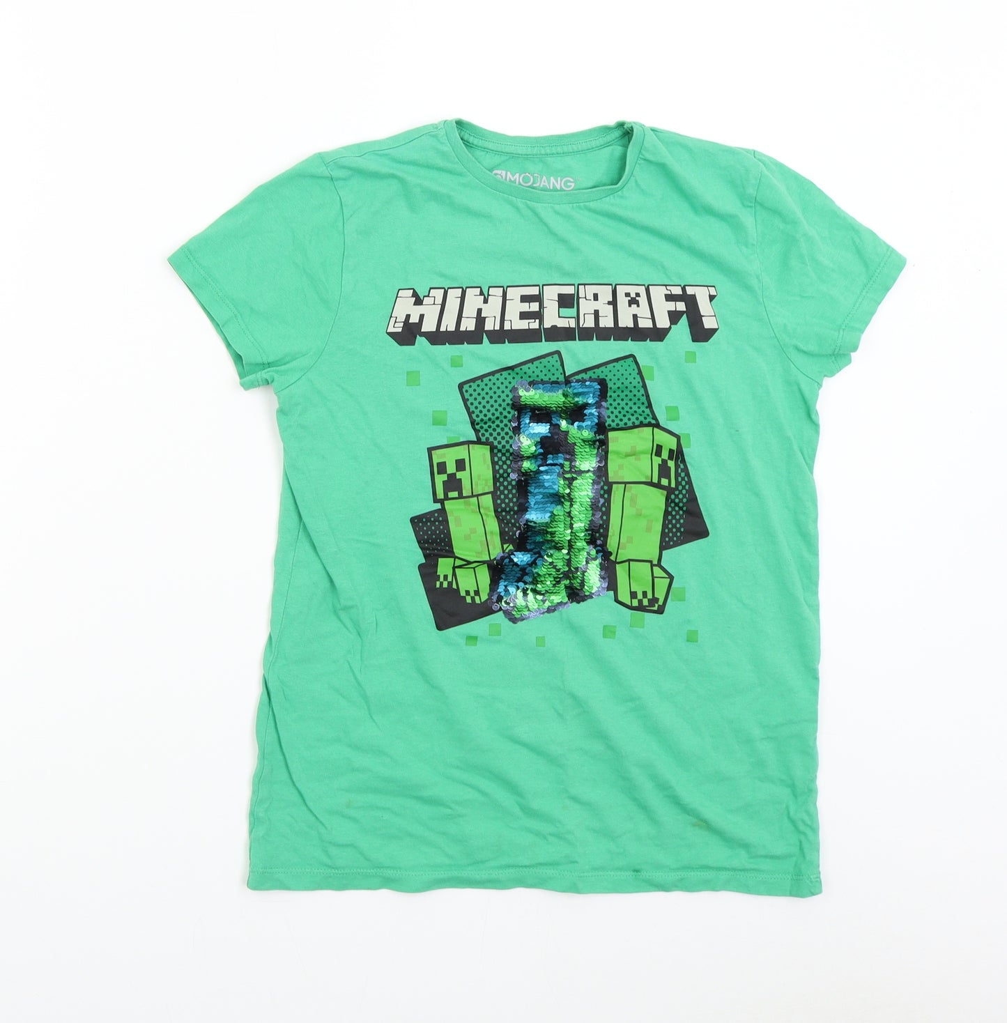 Primark Boys Green   Basic T-Shirt Size 11-12 Years  - Minecraft