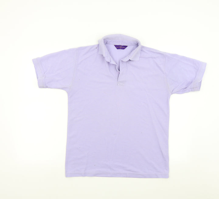Henbury Mens Purple Polo Size M