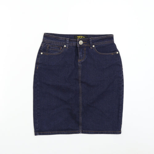 24/7 Denim Womens Blue  Denim Mini Skirt Size 8