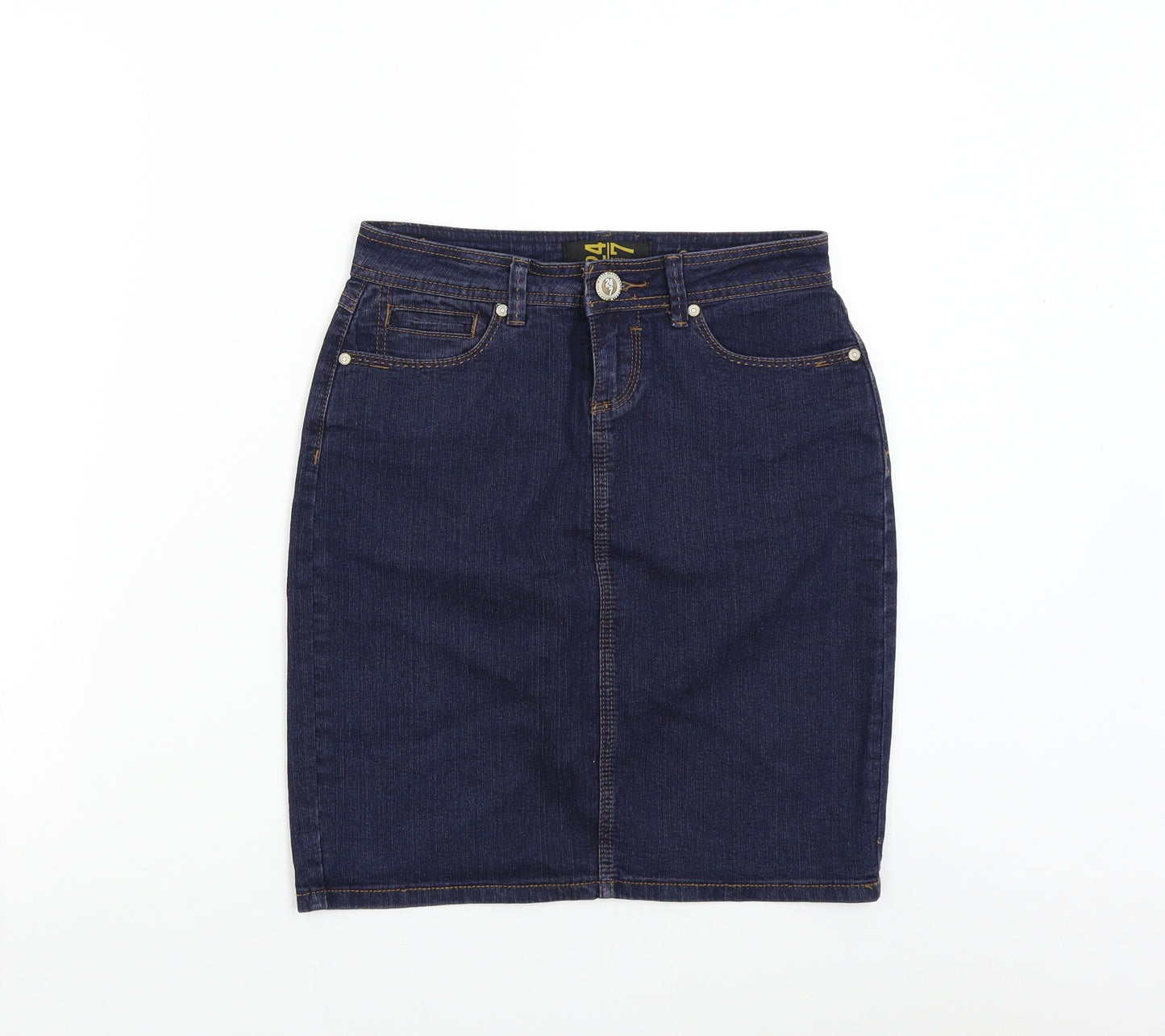 24/7 Denim Womens Blue  Denim Mini Skirt Size 8
