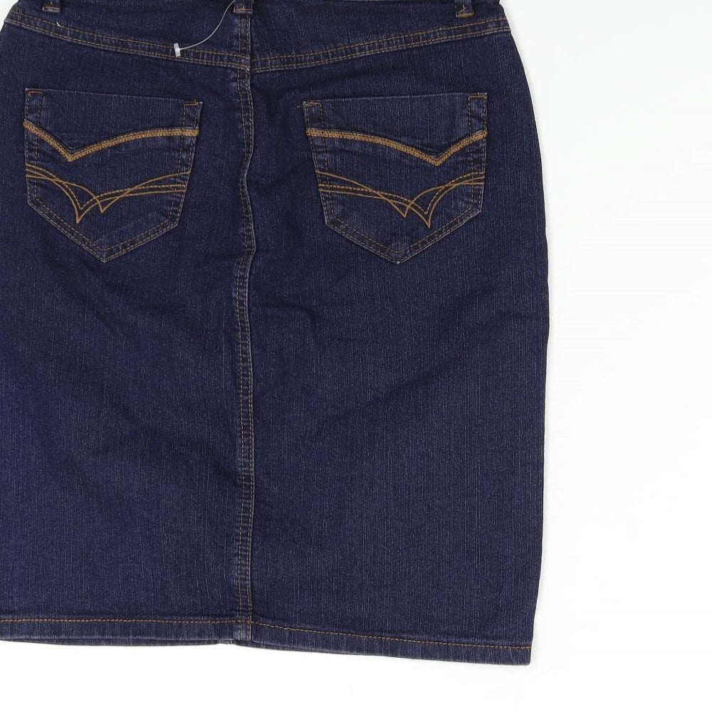 24/7 Denim Womens Blue  Denim Mini Skirt Size 8