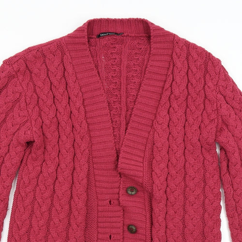 Boohoo Womens Pink  Knit Cardigan Jumper Size M