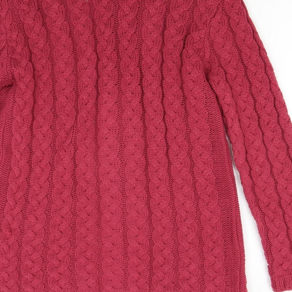 Boohoo Womens Pink  Knit Cardigan Jumper Size M