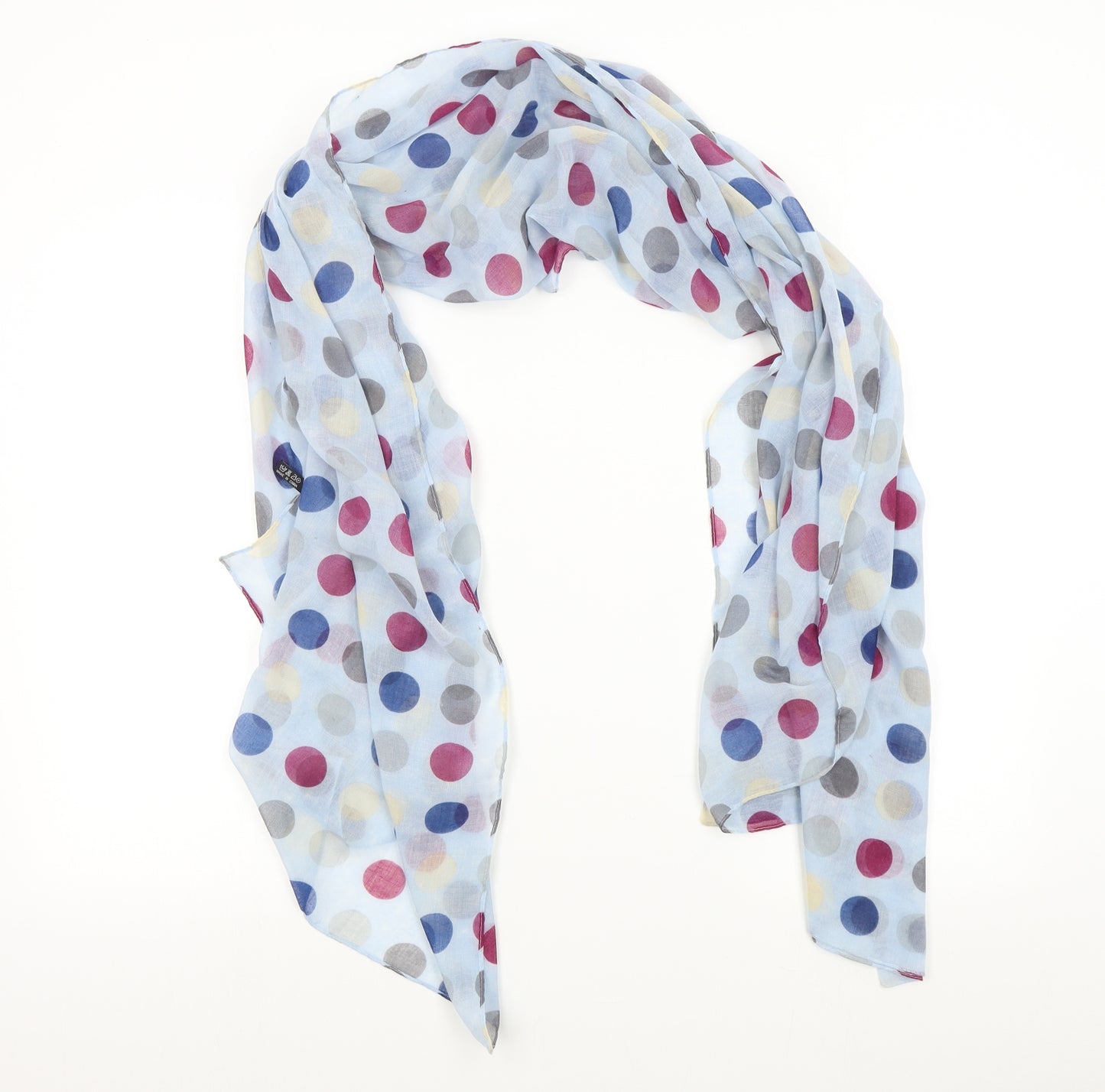 Preworn Womens Blue Polka Dot   Scarf