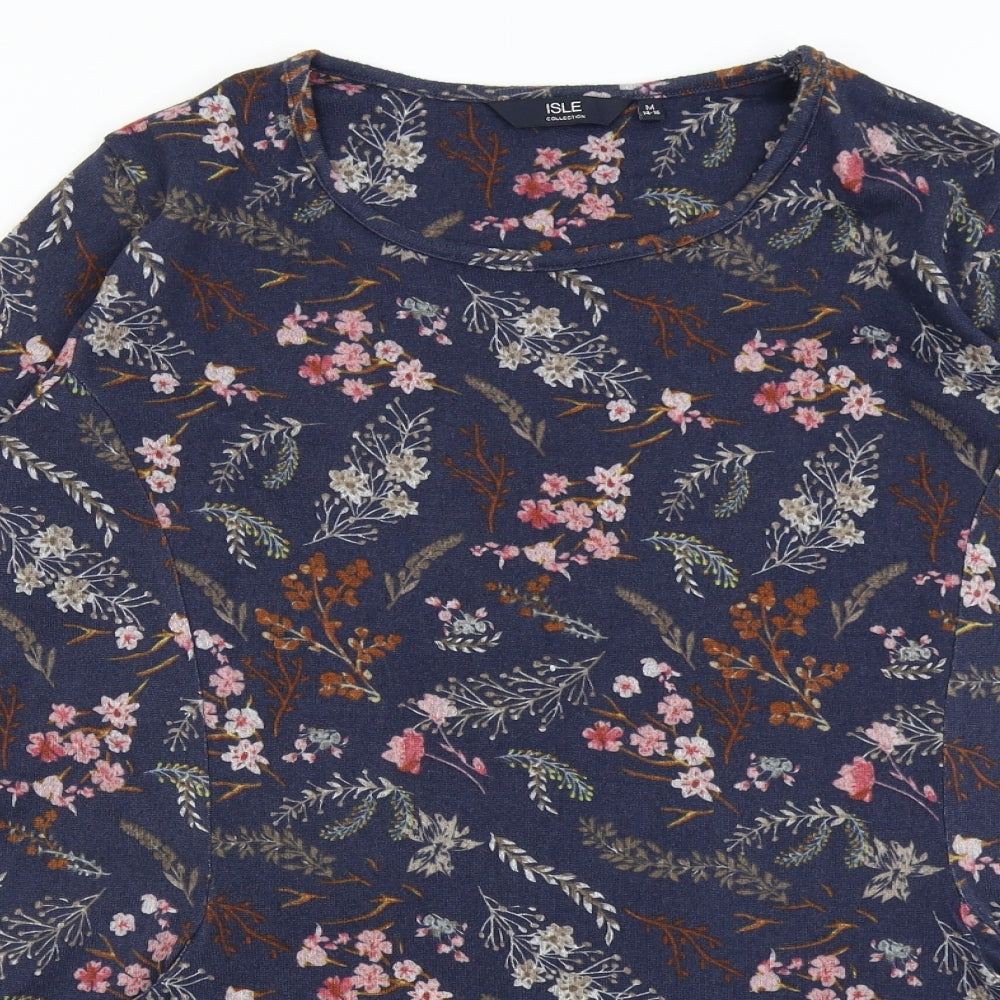 Isle Womens Blue Floral  Jumper Dress  Size M