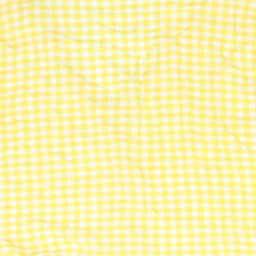 H&M Womens Yellow Check  Basic Blouse Size 10