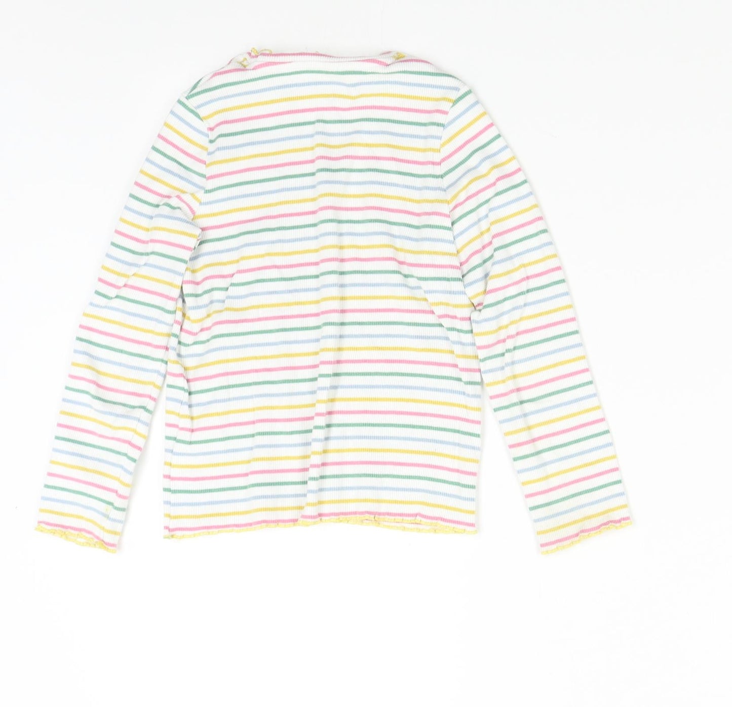 M&S Girls Multicoloured Striped  Basic T-Shirt Size 5-6 Years