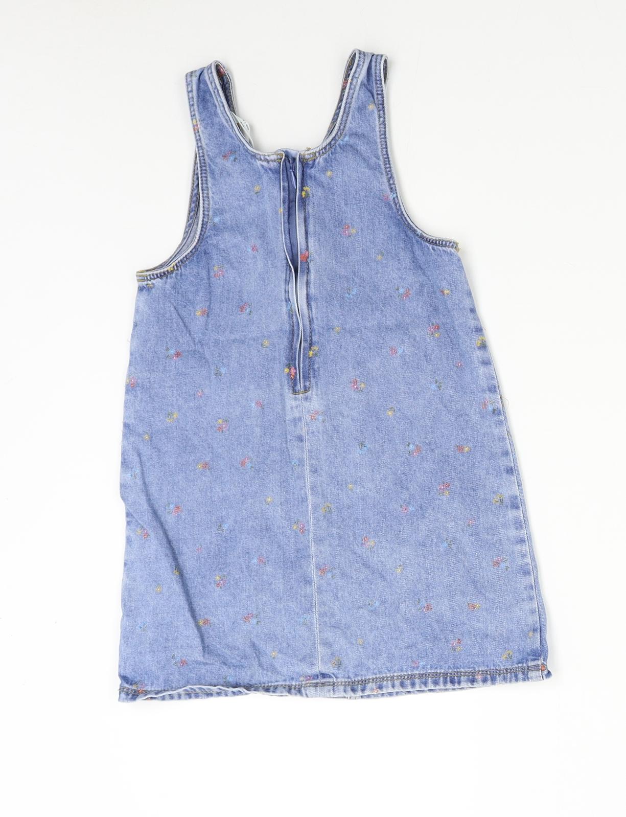 M&S Girls Blue  Denim Shift  Size 5-6 Years