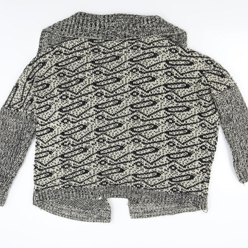 H&M Womens Multicoloured Geometric Knit Cardigan Jumper Size M