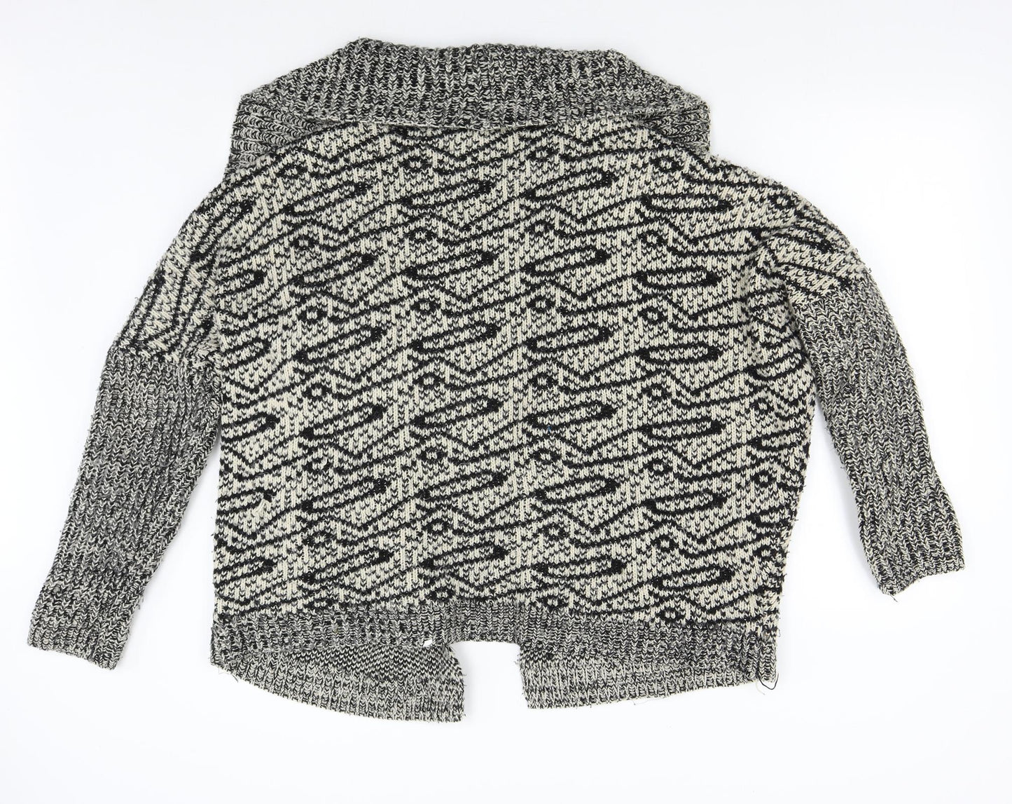 H&M Womens Multicoloured Geometric Knit Cardigan Jumper Size M
