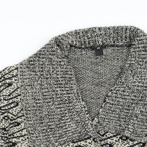 H&M Womens Multicoloured Geometric Knit Cardigan Jumper Size M