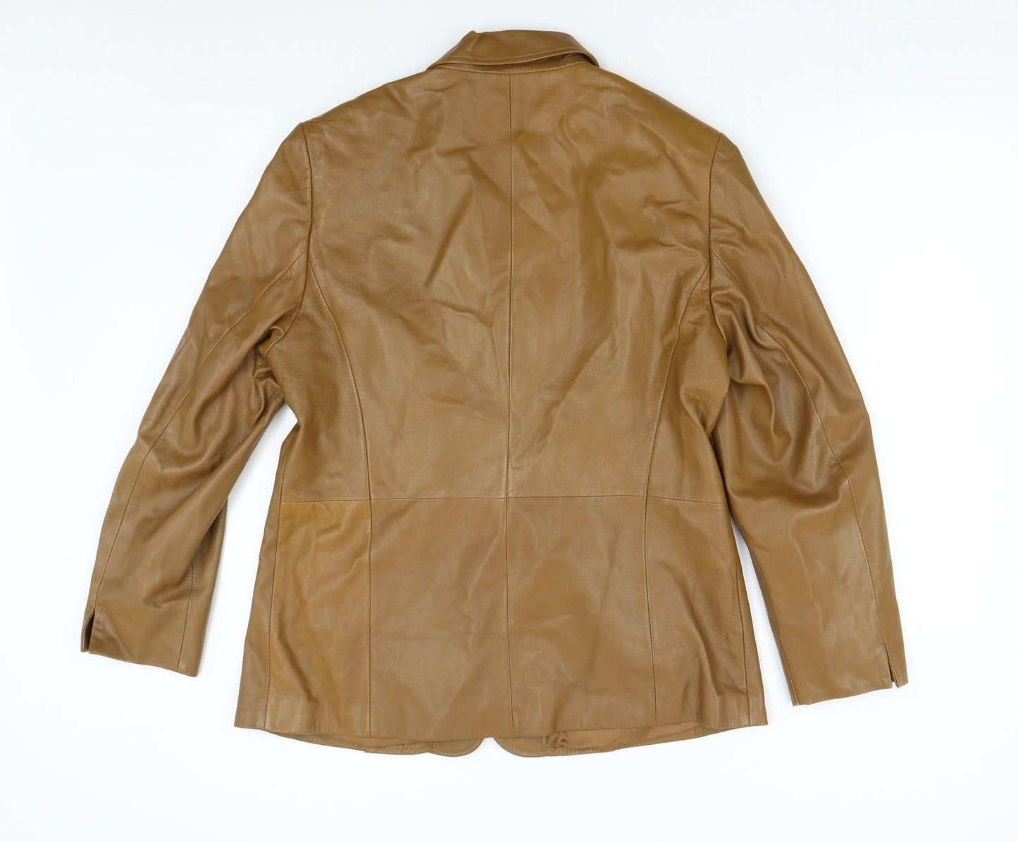 Gerry Weber Womens Brown   Jacket Blazer Size 16  - 100% Nappa Leather