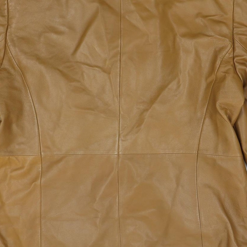 Gerry Weber Womens Brown   Jacket Blazer Size 16  - 100% Nappa Leather