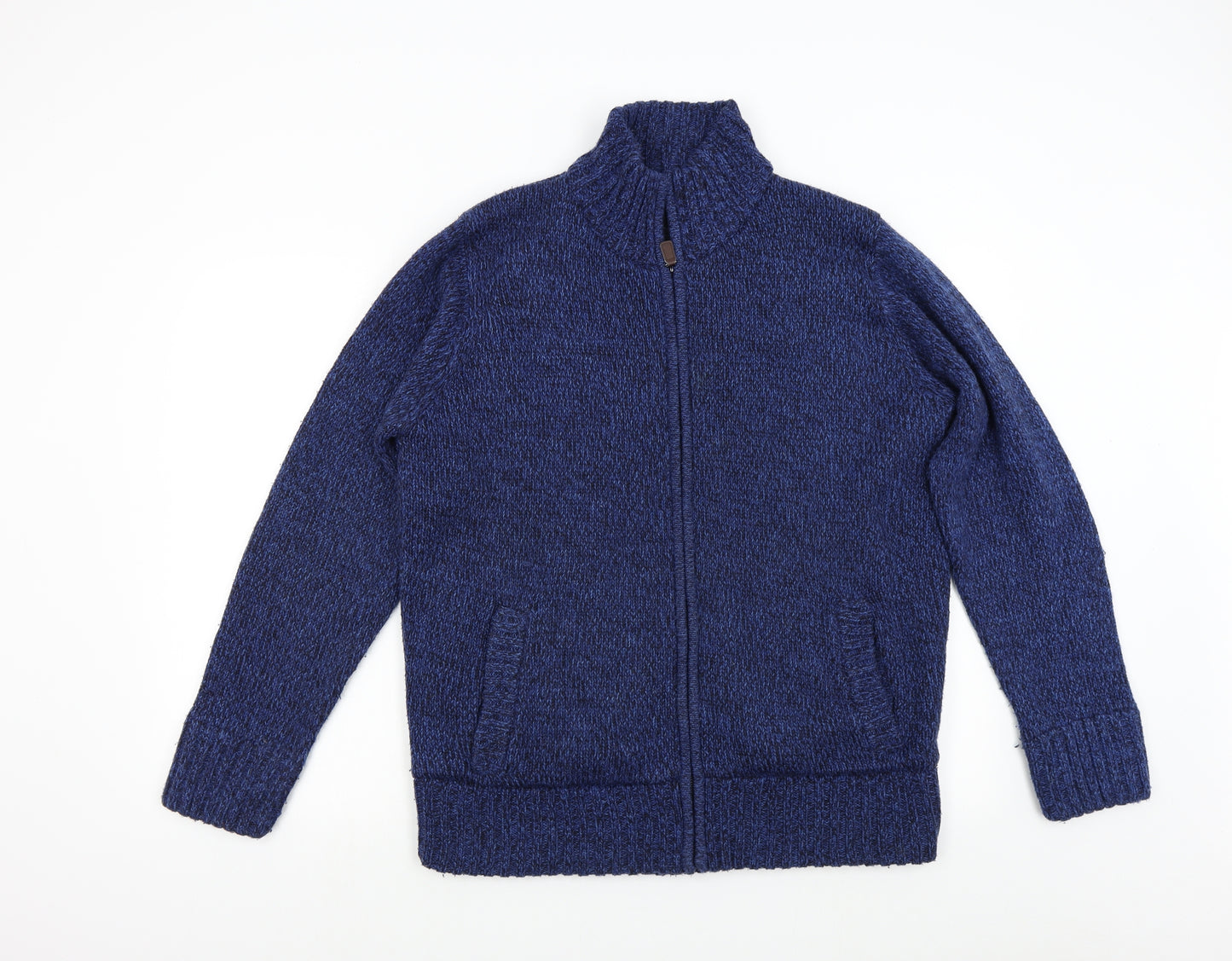 James Pringle Mens Blue  Knit Jacket Coatigan Size L  - Fleece Lined