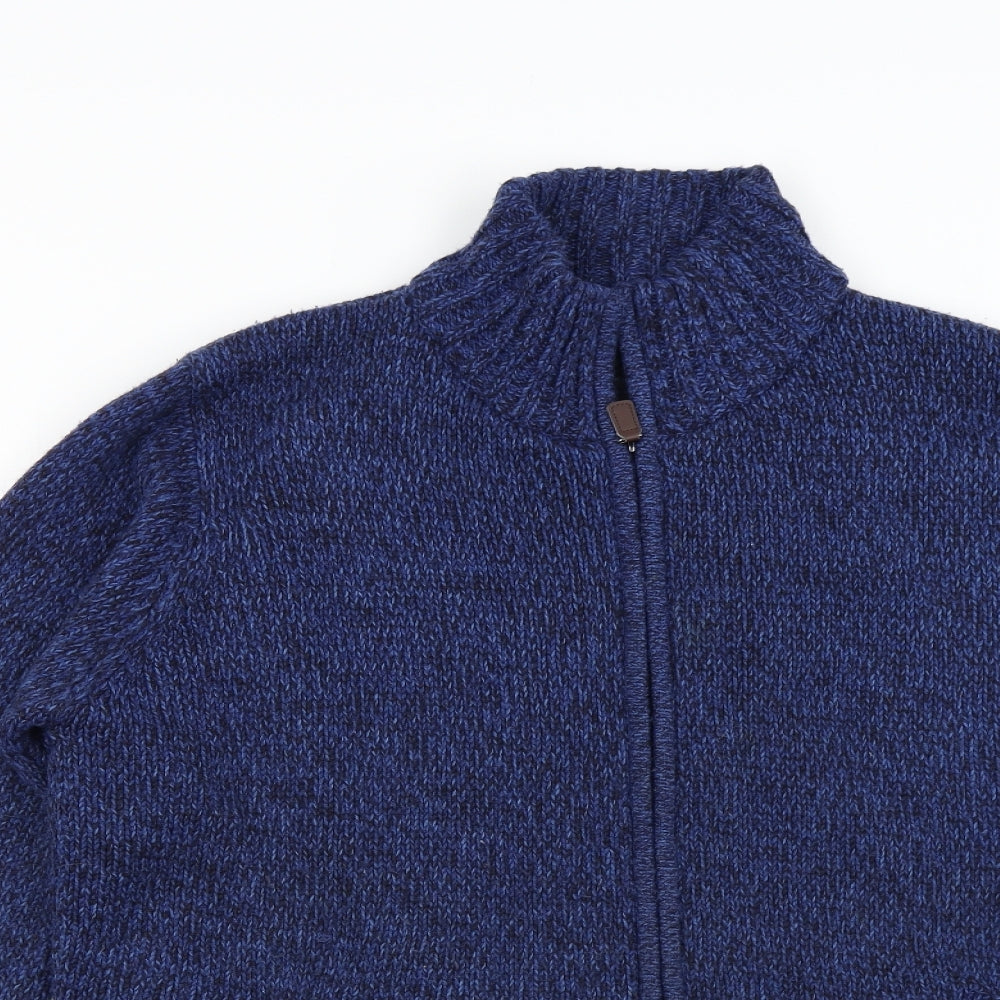 James Pringle Mens Blue  Knit Jacket Coatigan Size L  - Fleece Lined