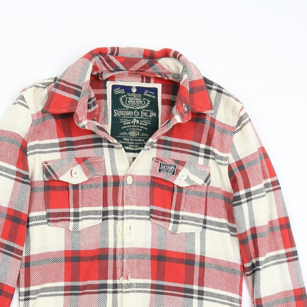 Superdry Mens Red Check   Button-Up Size S