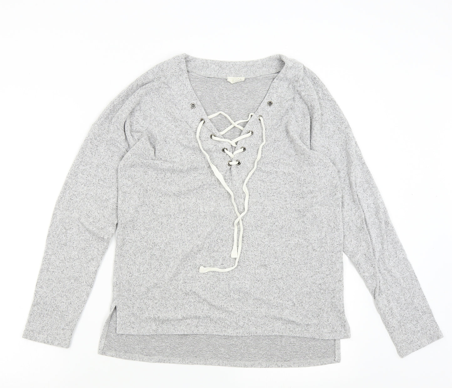 Caution to the Wind Womens Grey Solid  Top Pyjama Top Size M