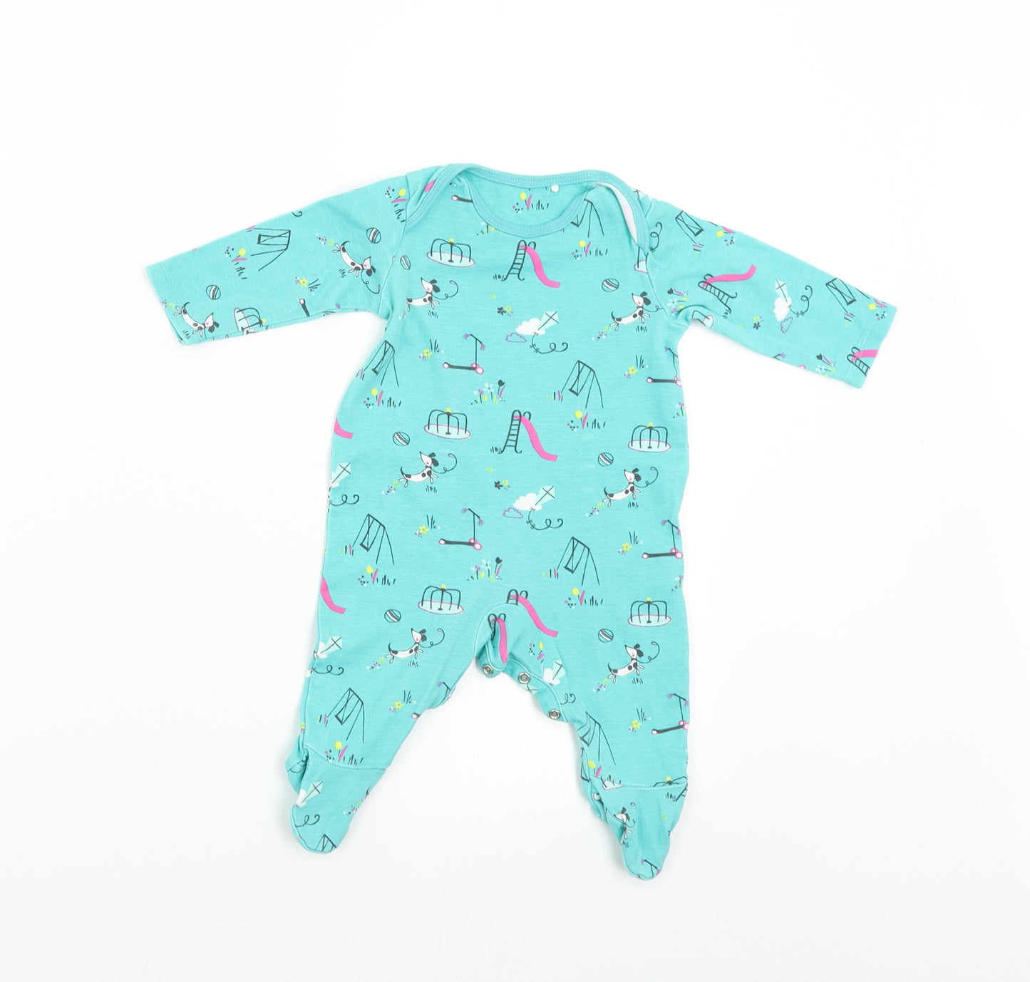 Mothercare Baby Green   Babygrow One-Piece Size 3-6 Months  - Dogs