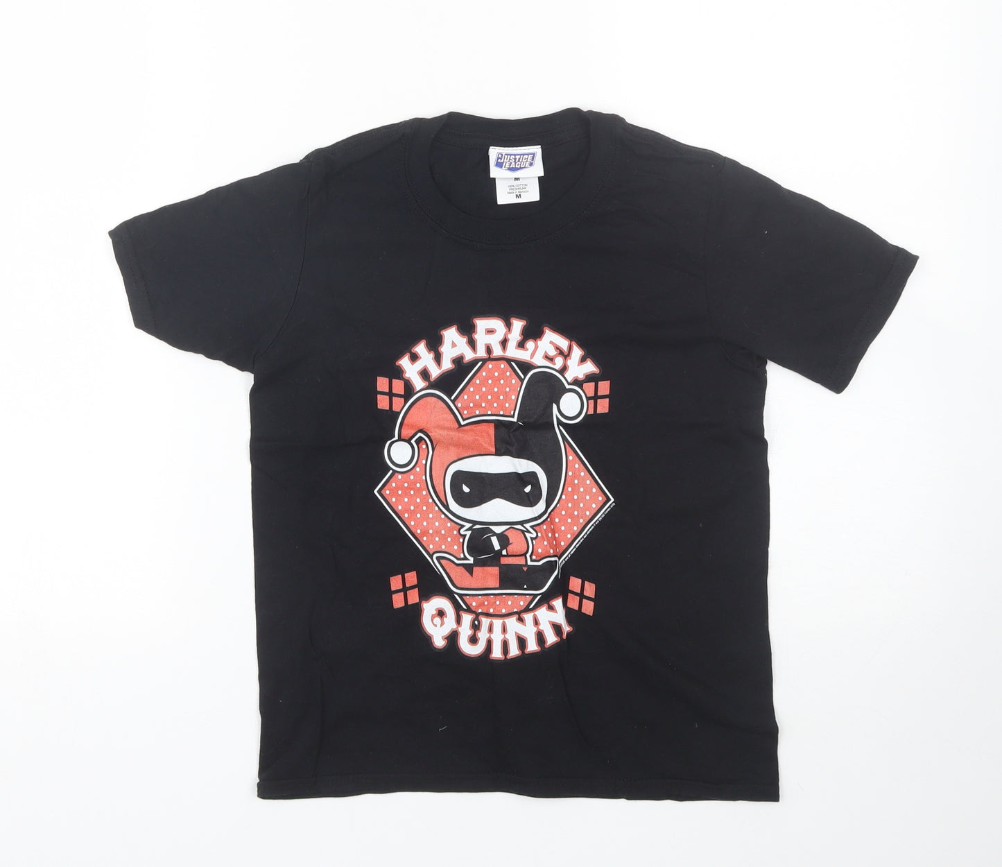 Justice League Girls Black   Basic T-Shirt Size 7-8 Years