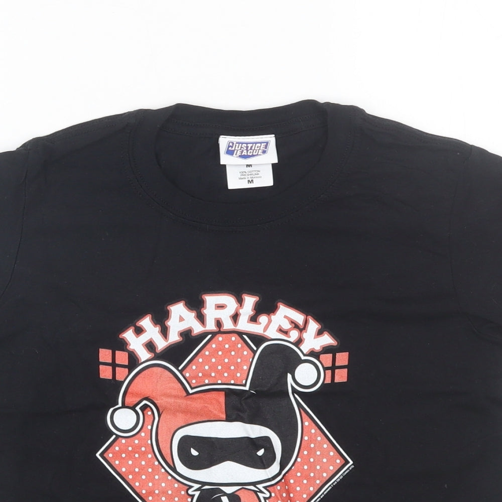 Justice League Girls Black   Basic T-Shirt Size 7-8 Years