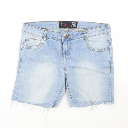 G Chillin Womens Blue  Denim Cut-Off Shorts Size 38