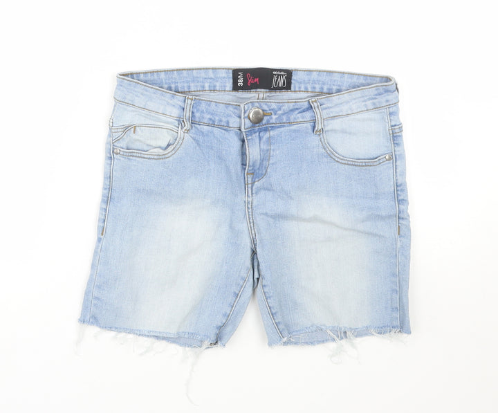 G Chillin Womens Blue Denim Cut-Off Shorts Size 38