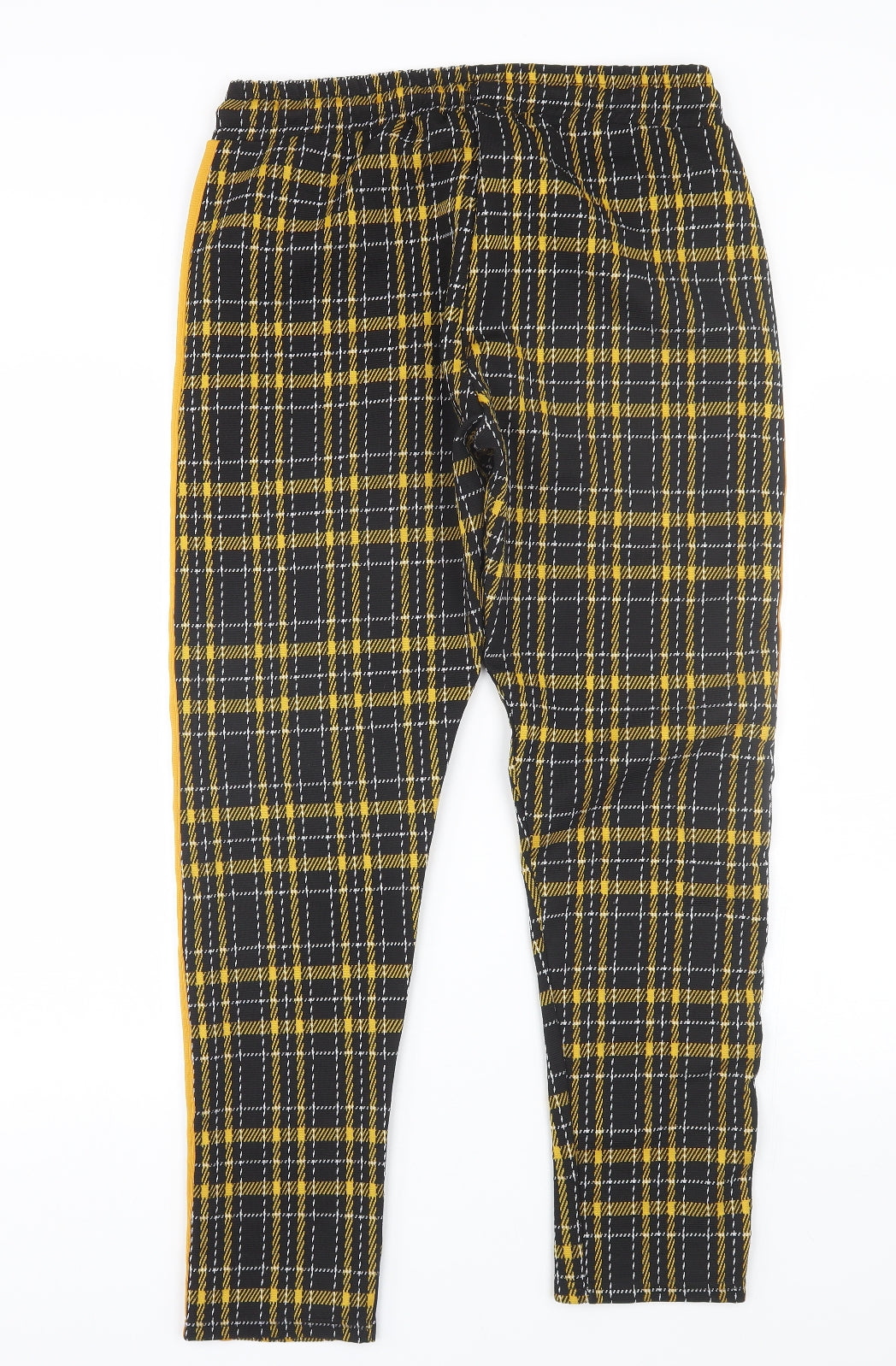 Boohoo Mens Yellow Plaid  Sweatpants Trousers Size L L29 in