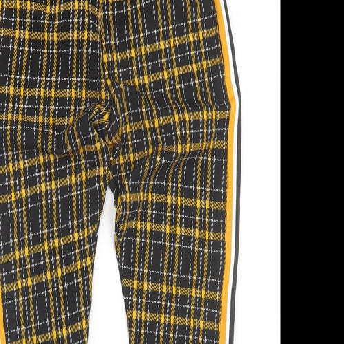 Boohoo Mens Yellow Plaid  Sweatpants Trousers Size L L29 in